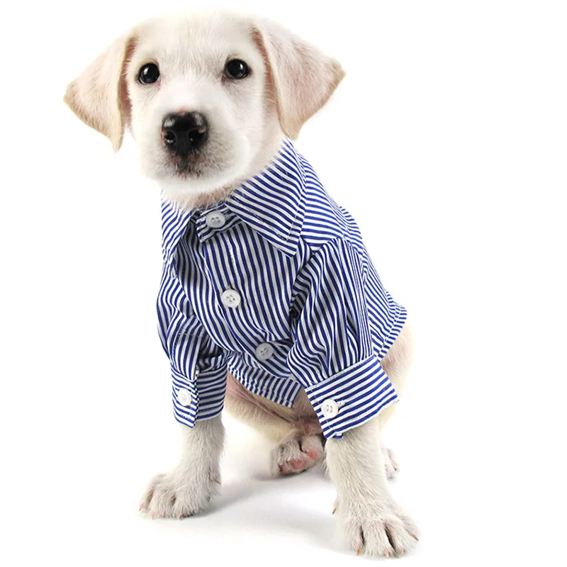 

Fashion Pet Dog Red Blue Stripe Shirt Summer Clothes For Small Medium Puppy Dogs Clothing Cat Schnauzer Costumes French Bulldog