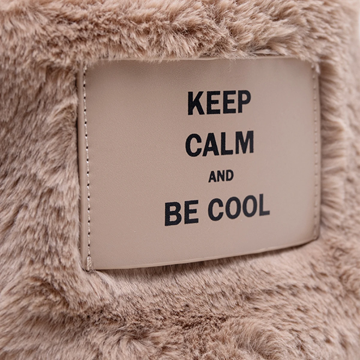 MABULA KEEP CALM BE COOL Faux Fur Tote Handbags 2021 Branded Fashion Soft Crossbody Bag Small Women Phone Purse and Pouch