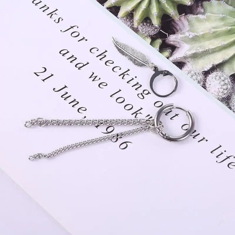 

6 Pcs/set Stainless Steel Clip On Earrings for Women men Cool Boys Girls Long Earrings Fashion Simple Trend Hip Hop Earring Set