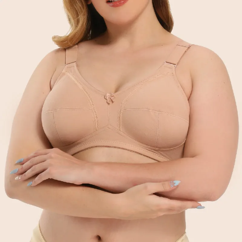 

Hot Selling Women Cotton Bra Full Coverage Bra Plus Size Bra Women Wirefree Cotton Classic Underwear BC Cup Full Figured Bra