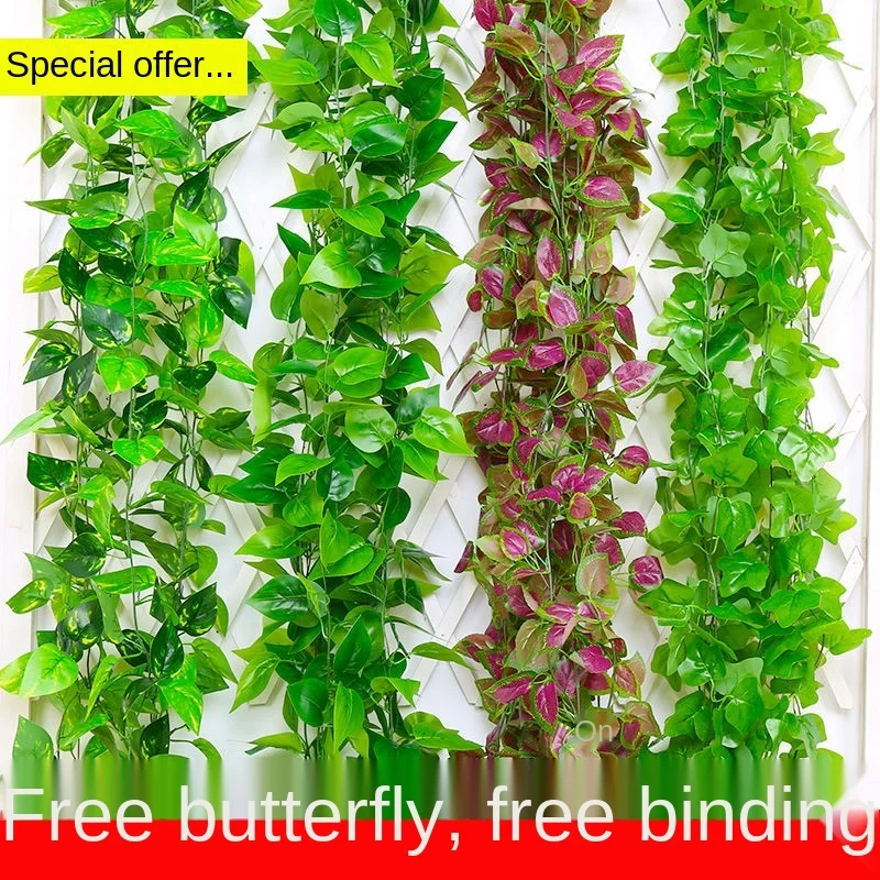 

Simulation Autumn Decoration Vine Green Plant Leaves Flower Vine Fake Flower Outdoor Garden Hanging Decor Ropical Decoration