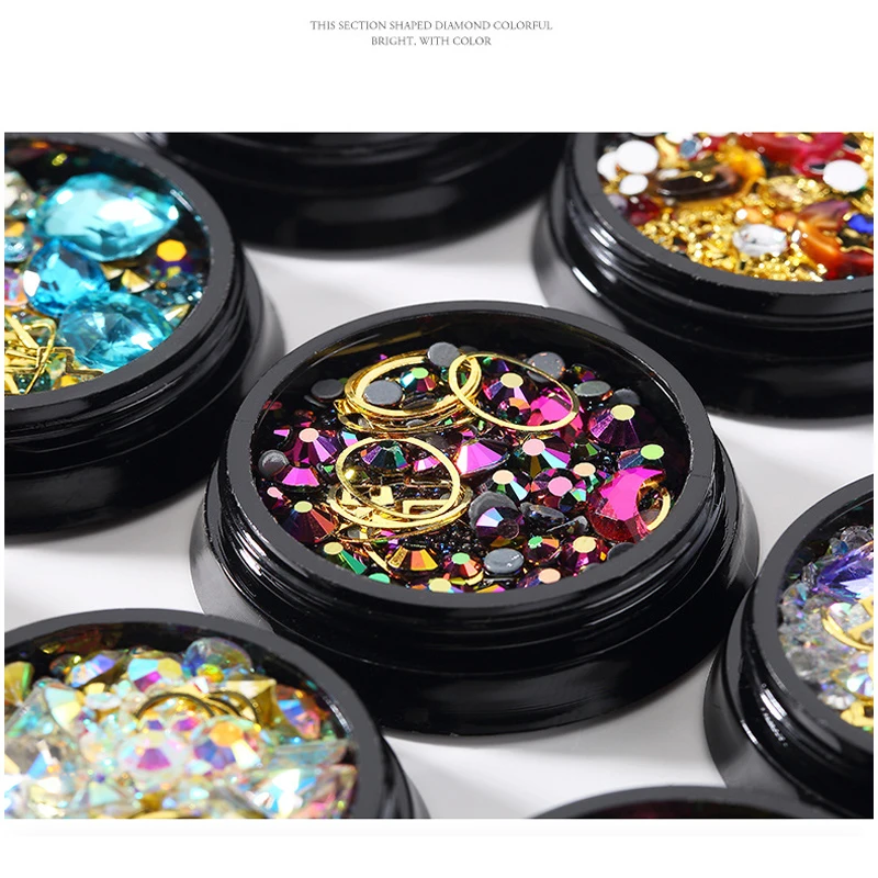 Разноцветные Стразы для ногтей блестящие бусины неправильной формы маникюра