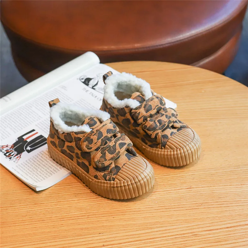 

Kushyshoo Casual Shoes 2020 Warm Plus Velvet Thicken Suede Fashion All-match Waterproof Non-slip Hook&loop Children's Shoes