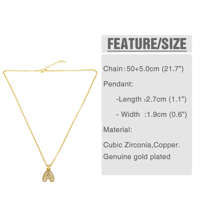 Цепь RAKOL золотого цвета с пузырьковыми буквами ожерелье подвеской для мужчин и