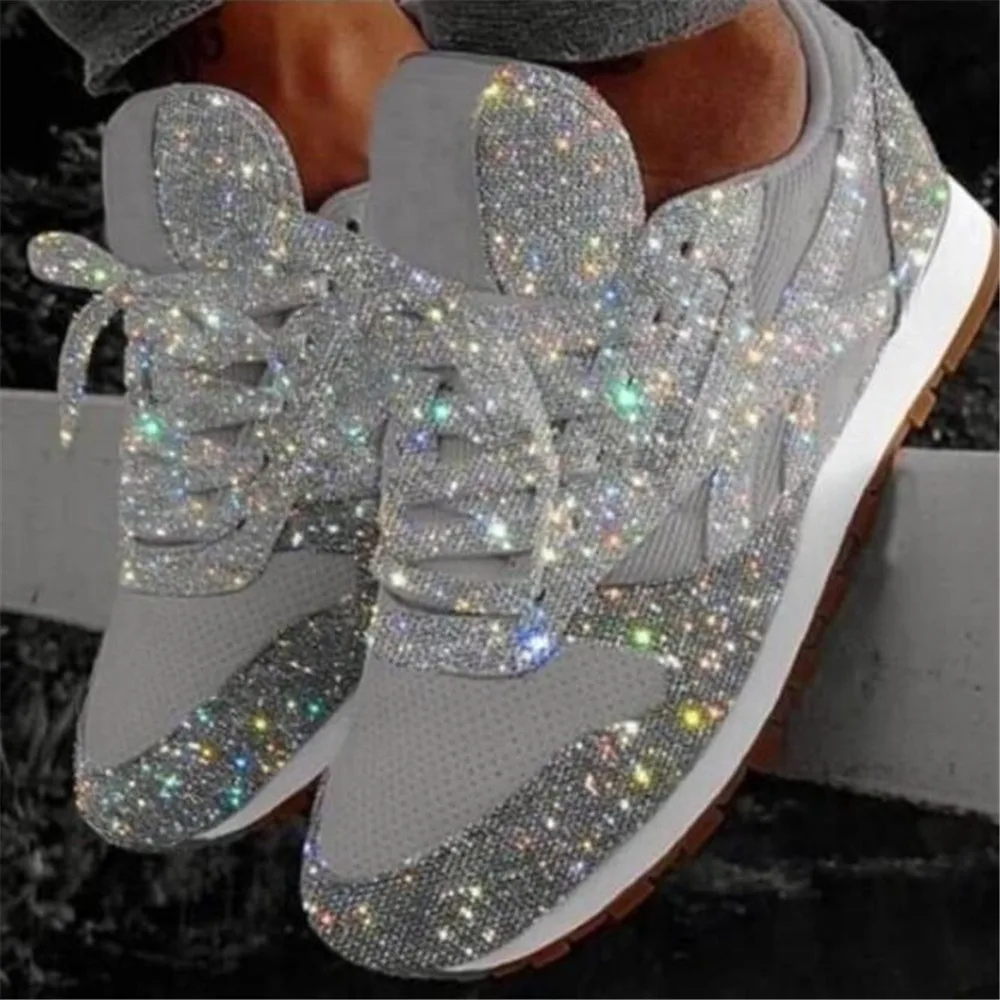 

Women's casual shoes new sequined sponge cake with breathable rhinestone thick-soled student large size female vulcanized shoes