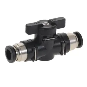 Пневматический вставной быстроразъемный клапан BUC, ручной шаровой ограничитель тока, 4 мм, 6 мм, 8 мм, 10 мм, 12 мм, черный