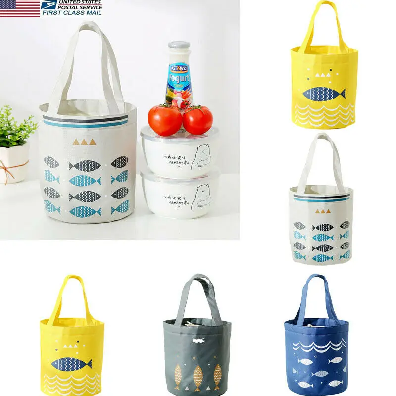 Женская сумка для обеда с рисунком волнистой рыбы изоляцией Термосумка