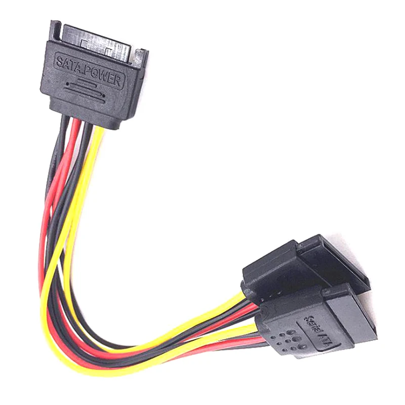

15 см 15Pin SATA штекер на 2 гнезда 15Pin Power HDD разветвитель высококачественный кабель питания
