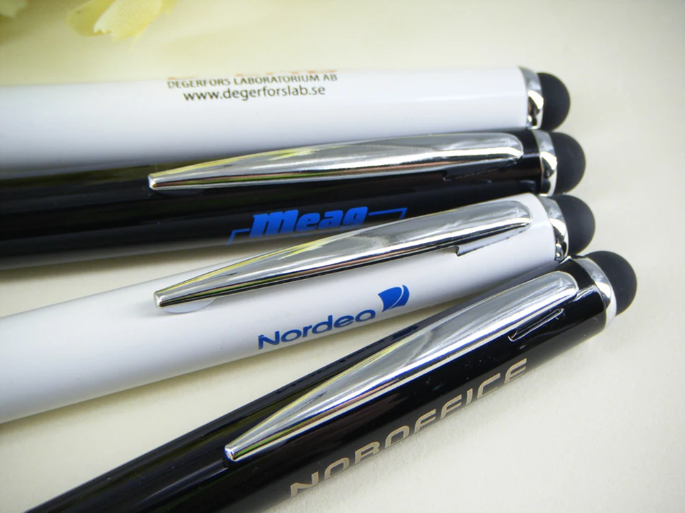 [Бесплатный Логотип] 100 шт./лот Рекламный Поворотный Металлический Стилус