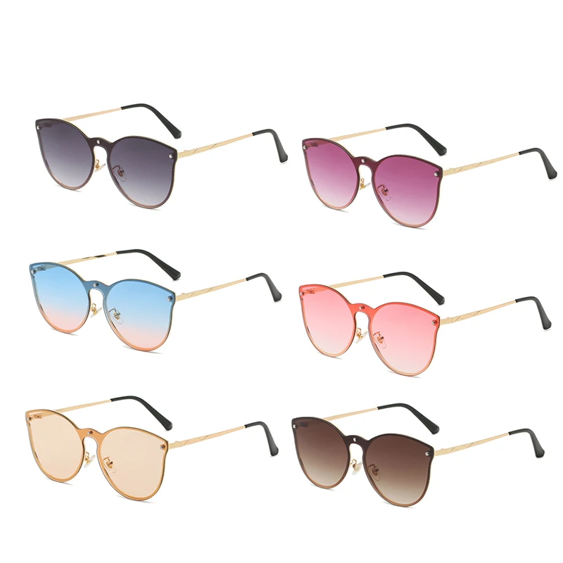 Сплошные солнцезащитные очки Модные градиентные цветные женские цельные