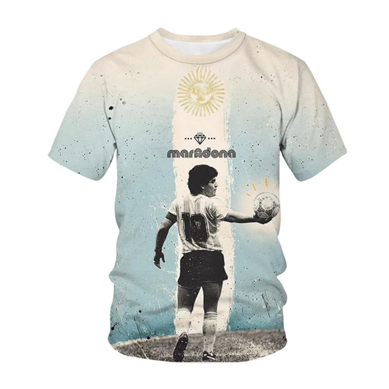 

2021 New Men's Maradona 3D T-shirt Casual Short Sleeve o Collar Fashion Diego-armando Maradona Printed T-shirt Men's T-shirt