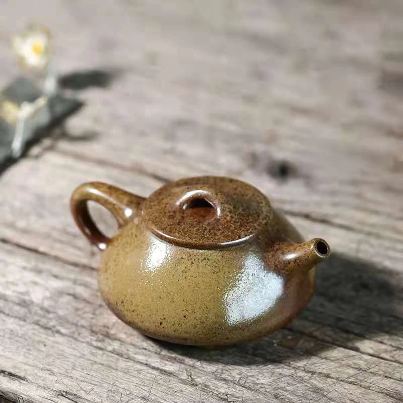 

Chinese teapot Yixing Purple Clay Pot Raw Ore Firewood Jingzhou Stone Scoop Pot Kung Fu Tea Set 200cc