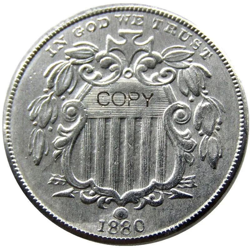 США 1880 щит никель пять центов копия декоративная монета | Дом и сад