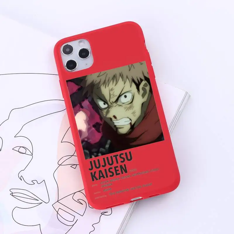 

Jujutsu Kaisen Satoru Gojo Phone Case Red Candy Color for iPhone 6 7 8 11 12 s mini pro X XS XR MAX Plus