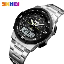 Watch Men's Watch Fashion Sport Watches Stainless Steel Strap Mens Watches Stopwatch Chronograph Waterproof Wristwatch Men Gift