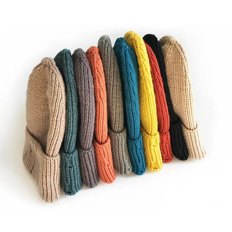 

Winter Harajuku Women Skullies Hollow Knitted Fashion Hat Autumn Warm Thick Hip hop Hole Beanies Unisex Basic Cap PJ013