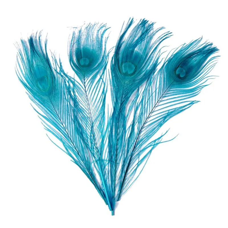 Оптовая продажа 100 шт./лот цветные окрашенные Lvory белые перья павлина для