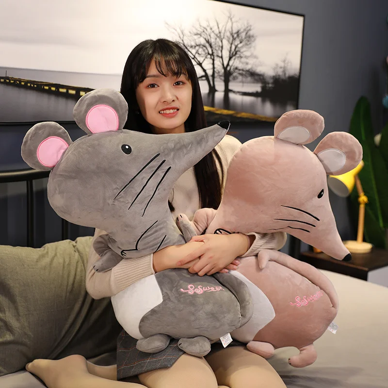 

55-95cm Kawaii Rat Soft Plush Pillows Stuffed Cartoon Stuffed Animal Mouse Plush Toys for Children Kids Lovely Cushion Doll Gift