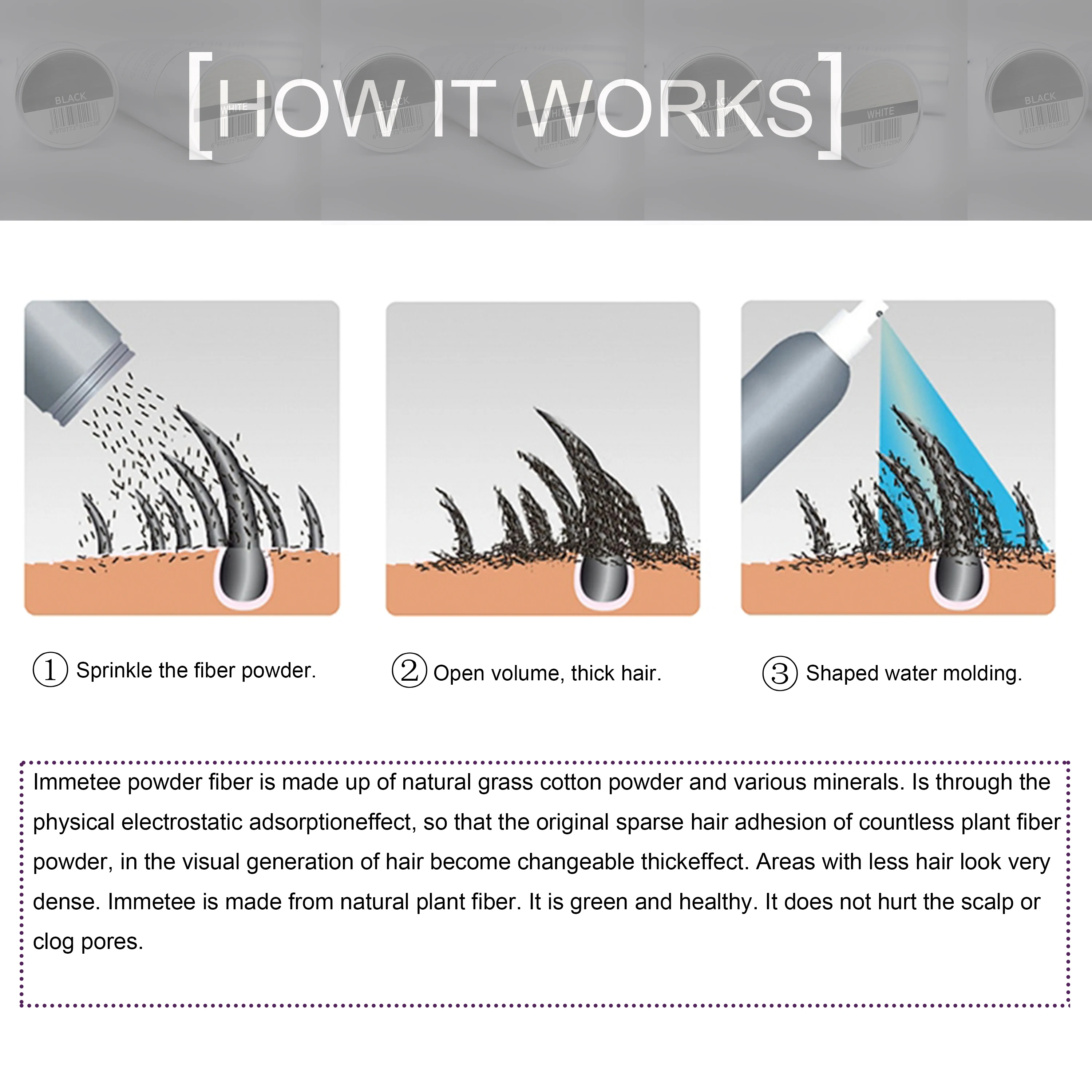 

28g New Cosmetic Hair Thicker Instantly Hide Bald Spots Organic Keratin Hair Building fiber