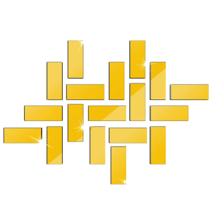 18 pcs*6cm*15cm rectangle Puzzle Mirror Wall Sticker