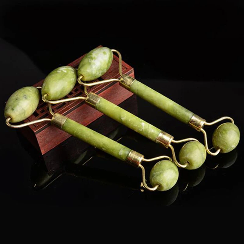 1 шт. нефритовый ролик массажер для лица зеленый природы Здоровый Уход за кожей