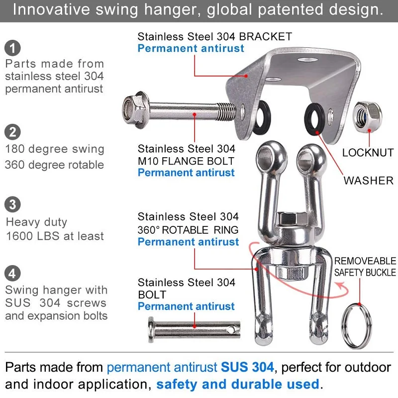 Кронштейн для подвески крепление гамака вращающаяся сверхмощная Вешалка крючок