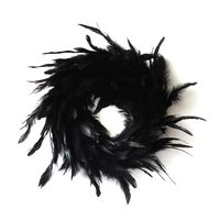 11 inch black natural cocktail feather wreath halloween decorations front door witch spooky scene party decor 85da