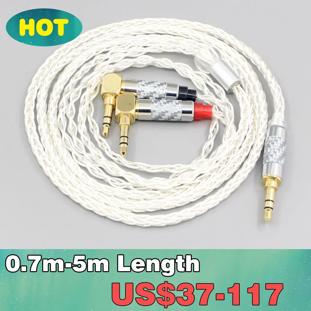 

8 Core Silver Plated OCC Earphone Cable For Verum 1 One Headset L Shape 3.5mm Pin Headphone LN007679