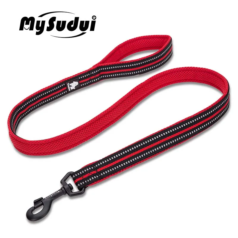 red MySudui Truelove, мягкая сетка, нейлоновый поводок для собак, светоотражающий нейлоновый поводок для прогулок, дрессировки собак, поводок для бега, поводок для собак домашних животных, 110 см, Прямая поставка - Цвет: red