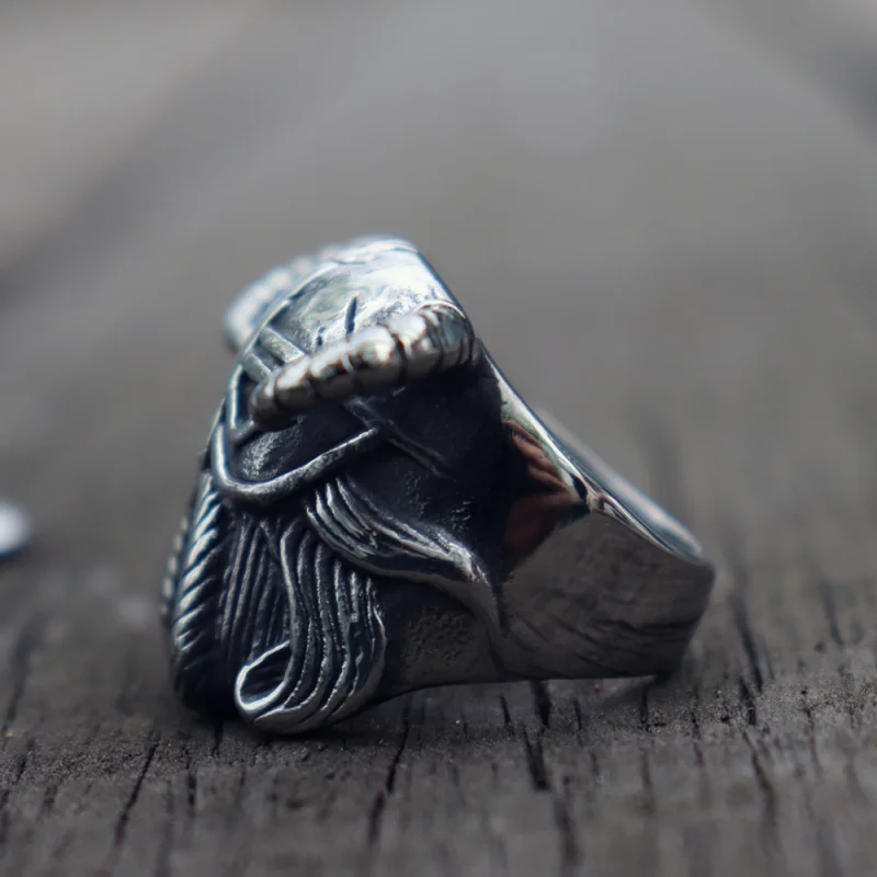 

SECRET BOYS Vikings Horns Helmet Warrior Ring Mens Vintage Heavy 316L Stainless Steel Rings