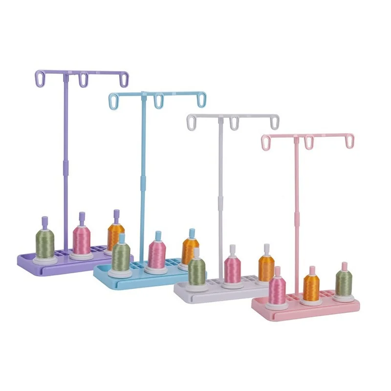 Держатель для катушки ниток для вышивки, аксессуары для швейных машин, трехкатушка, белый синий розовый