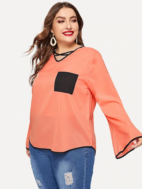 Женские топы размера плюс 6XL Новая женская Повседневная Блузка с длинным рукавом