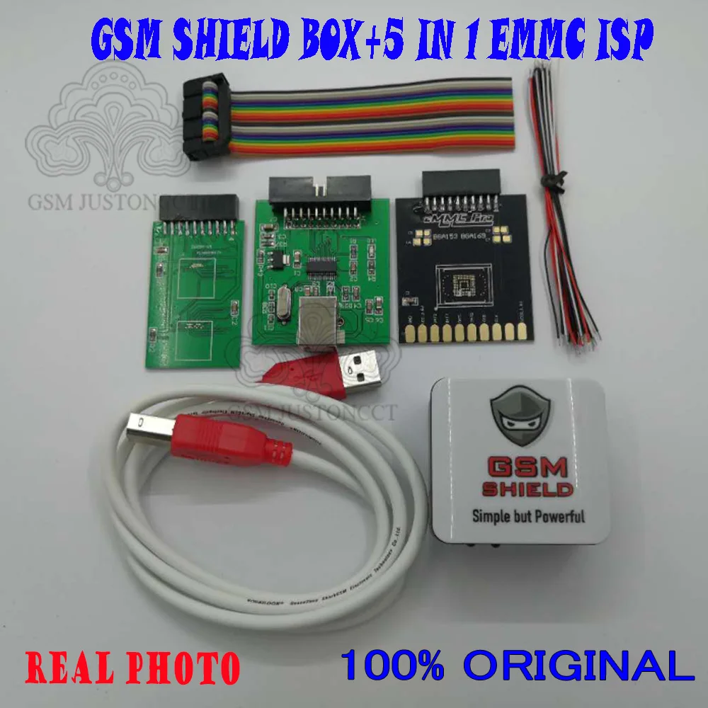 Новейший оригинальный GSM SHIELD BOX + 5 в 1 адаптер EMMC Ремонт Imei сброс учетной записи Google