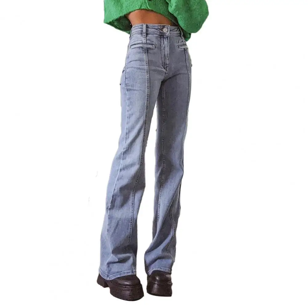 

New Arrival!!! Jeans Mid-waisted Five-pointed Star Vintage Contrast Color Cargo Pants for Dating