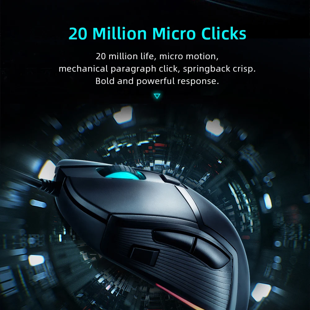MG201 игровая мышь USB Проводная геймер 4200DPI с RGB подсветкой 6 программируемых кнопок