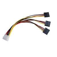 1pc 4 pin ide molex to 3 serial ata sata power splitter extension cable connectors computer connection and plugin