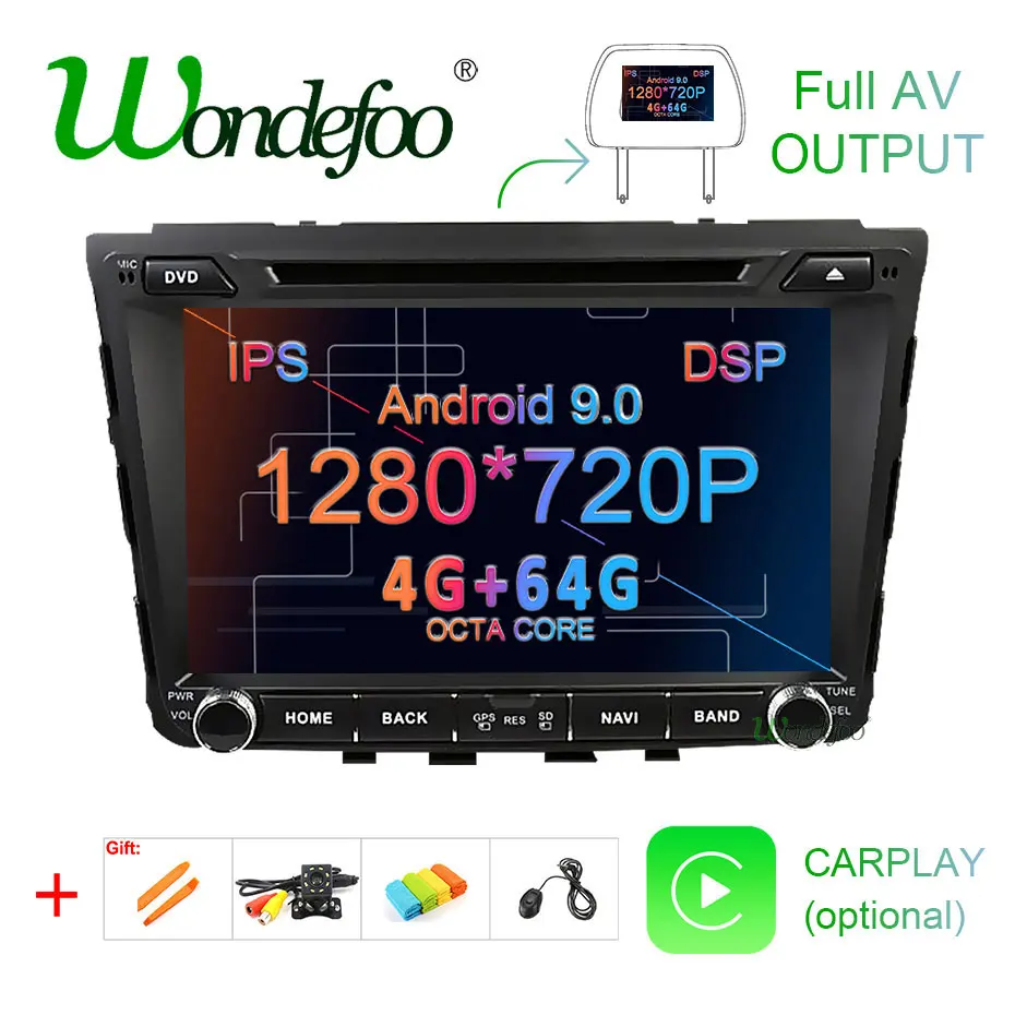 DSP 64G Android 9,0 ips экран AV выход 2 din dvd-плеер для HYUNDAI IX25 CRETA- gps плеер навигация Радио стерео ПК