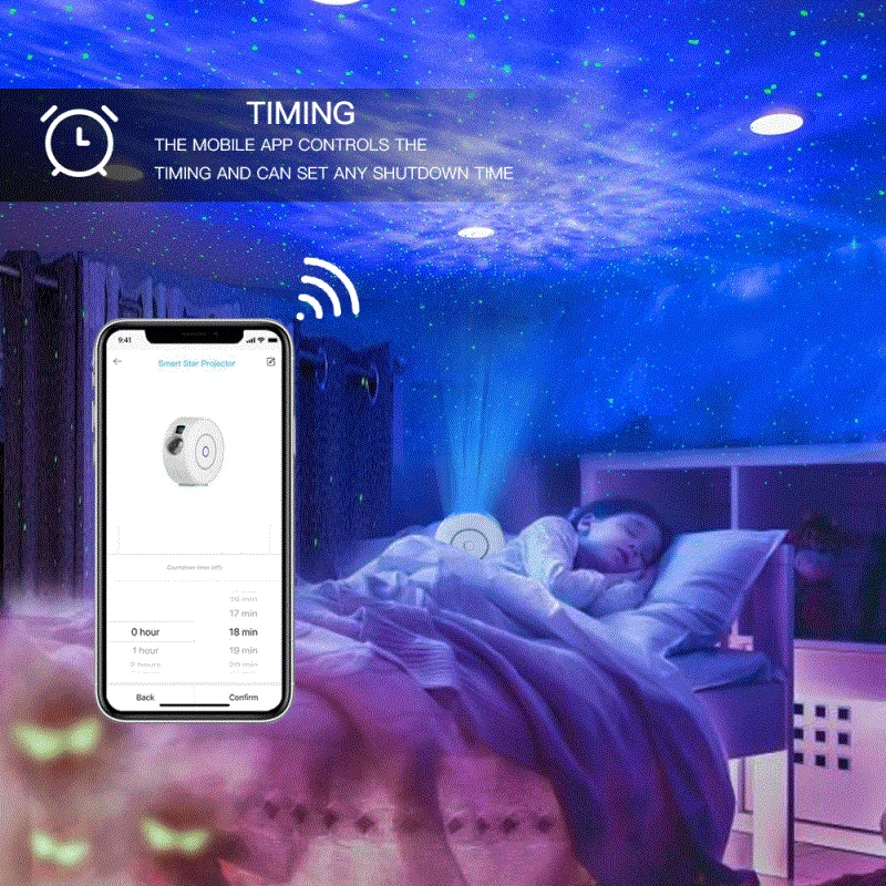 Проектор Tuya Smart Star WiFi лазерный проектор звездного неба развевающийся ночник