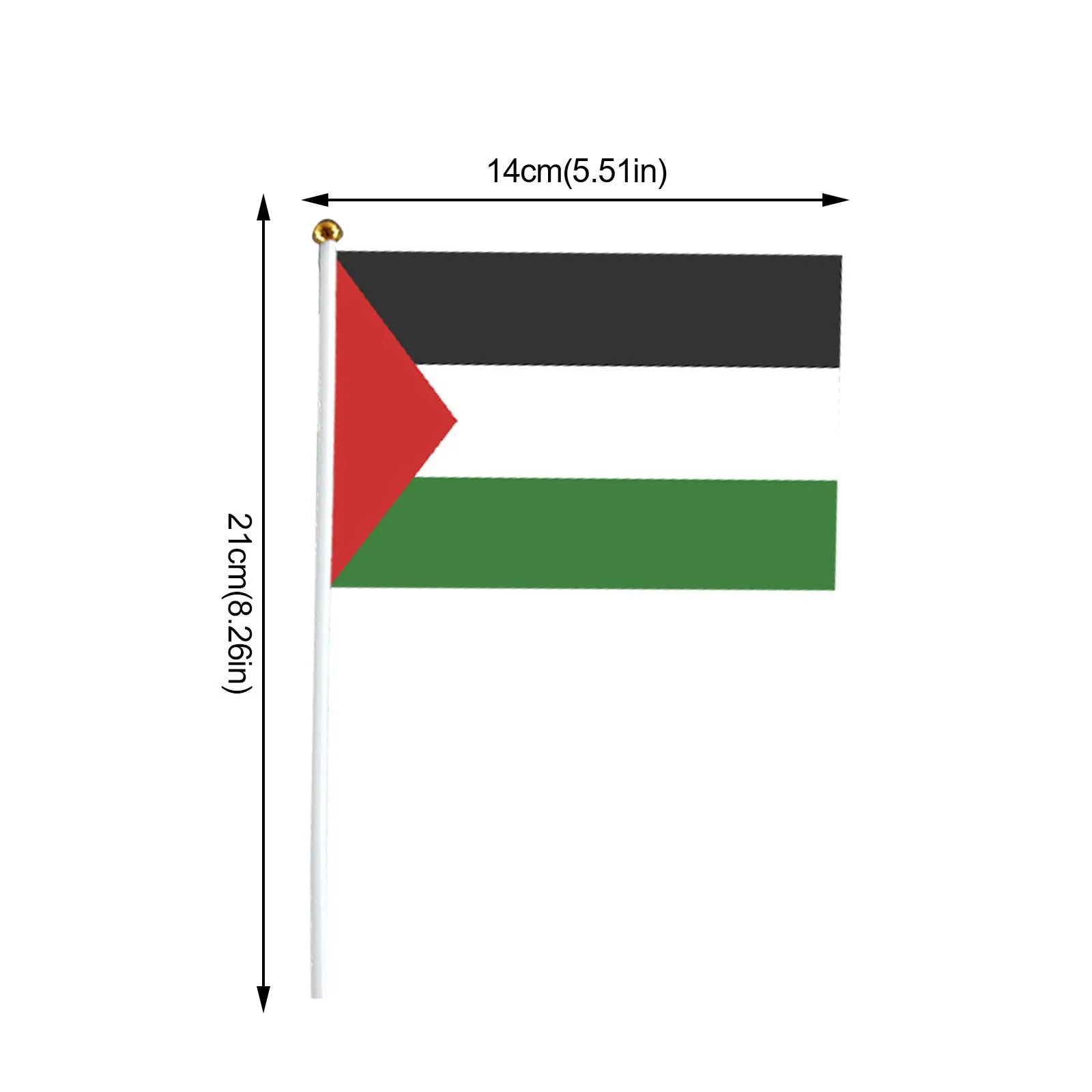 

50@ 14x21cm Palestine Flag Large Gaza Palestinian Festival Decoration Hand Flag Office/festival/home Decoration