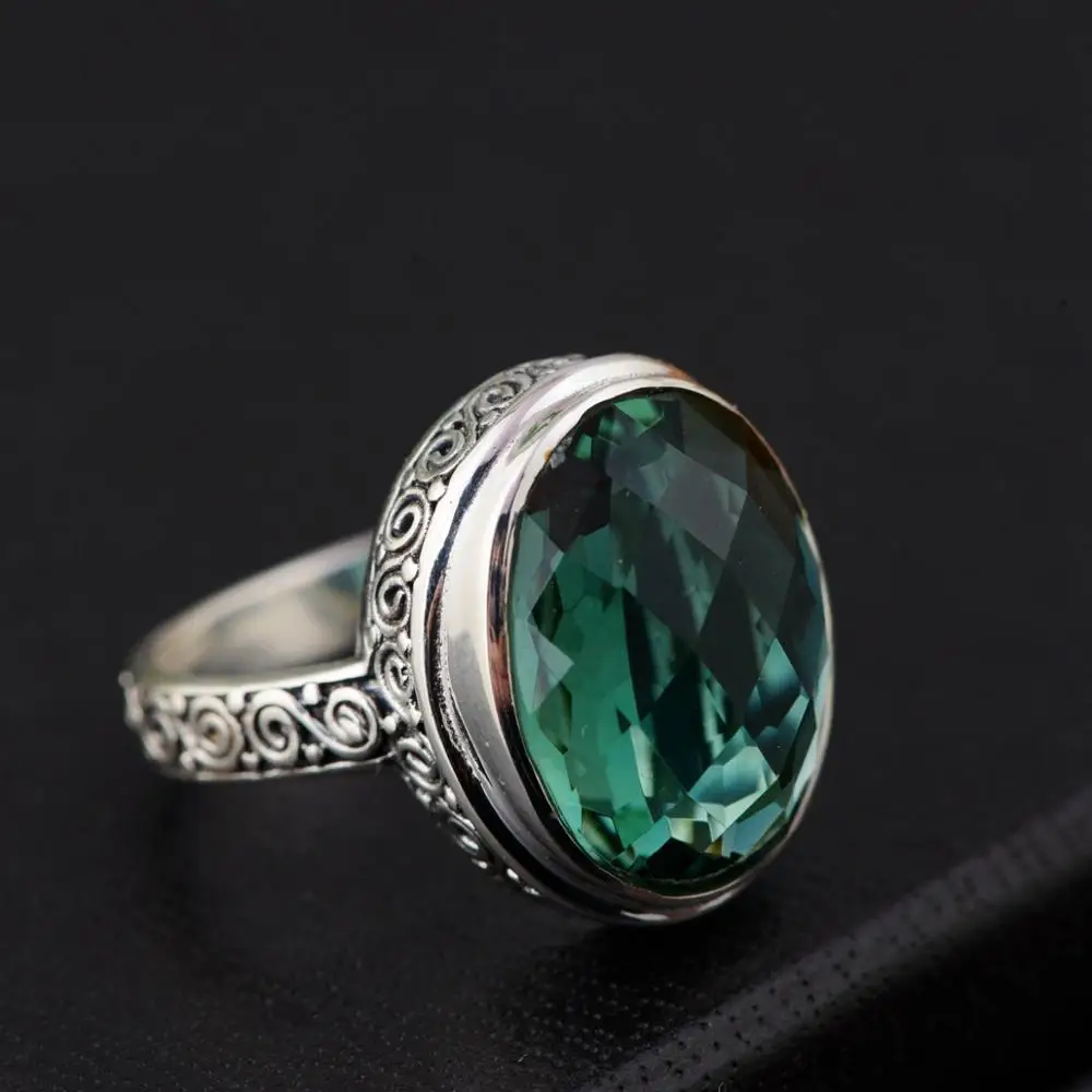 

Женские 925 серебро кольцо с натуральным камнем зелеными кристаллами ручной работы; Комплект: изумрудного цвета; Повседневные Туфли С Выреза...