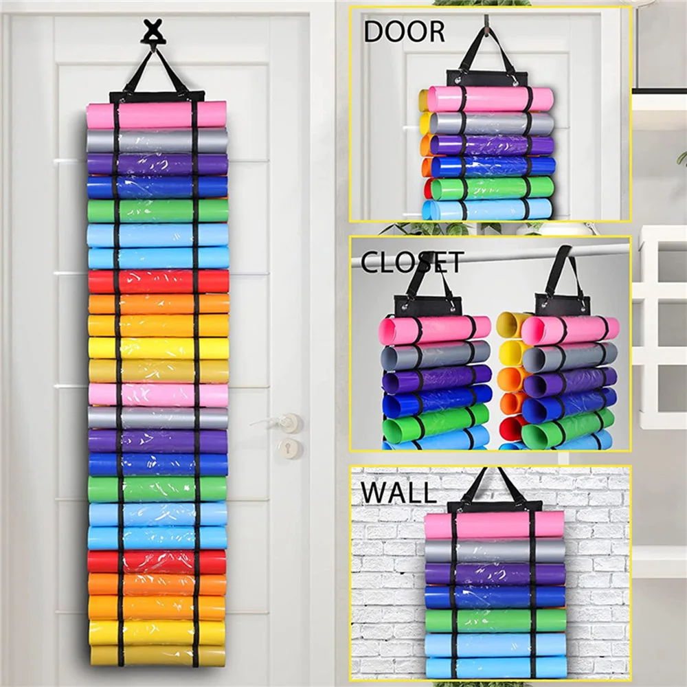 

3 Colors Vinyl Storage Rack 12 Holes Vinyl Organizers Vinyl Roll Holder For Vinyl Sheets Heat Transfer Paper Design Drawings