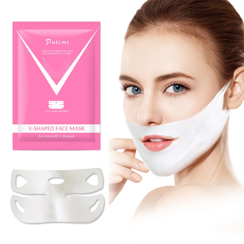 

3/4PCS Lifting Face Mask V Shape Face Slim Chin Check Neck Lift Peel-off Mask V Shaper Face Mask Slimming Bandage Mask Skin Care