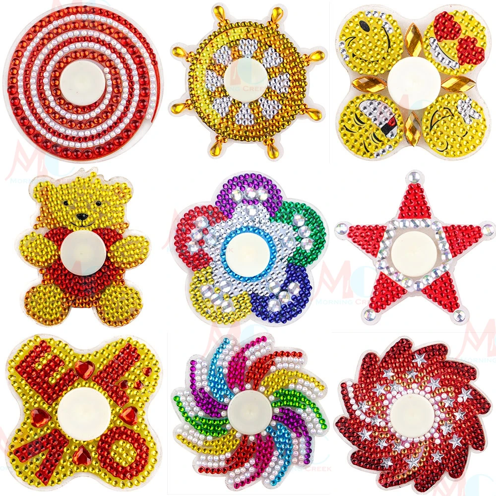 

Double Sided Drill Diamond Painting Spinner 5D Mosaic Painting Kit DIY Spinner Children Kid Adult Craft Stress Relief Toys Gifts