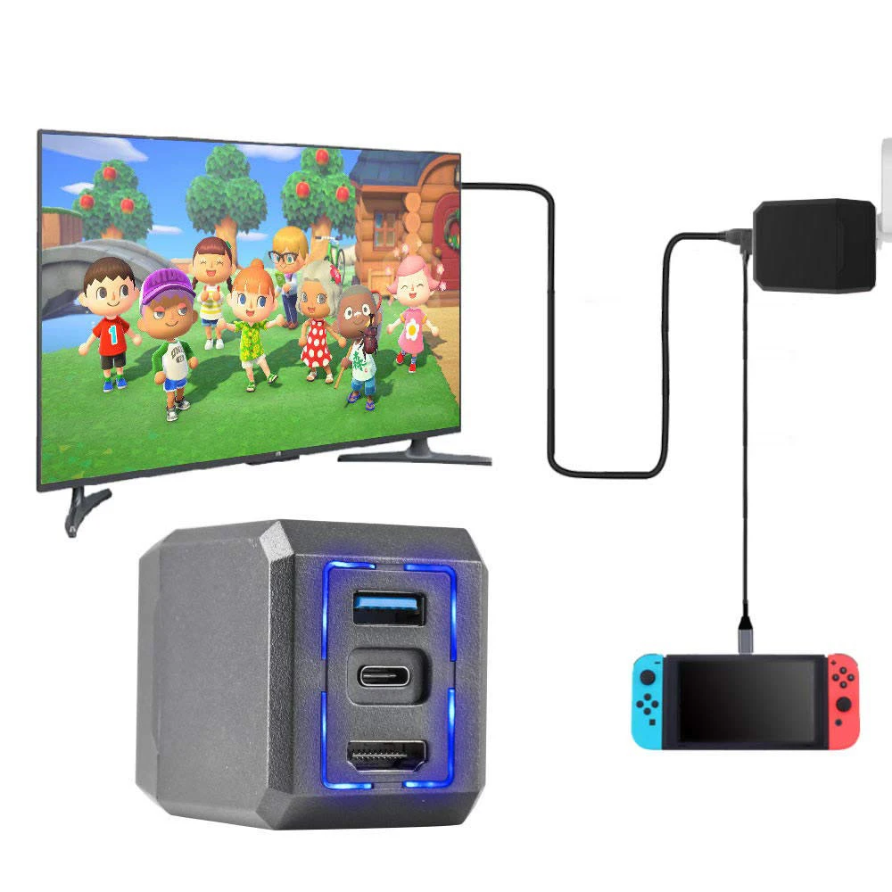 

Multifunction in one Covert Dock For Nintendo Switch,Charger & Adapter, TV Adapter, Wall Charger Plug, USB 3.0, USB-C, HDMi