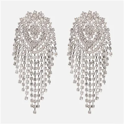 JURAN ZA, новая мода, геометрические висячие серьги с кристаллами,, Boho, ручной работы, висячие серьги для женщин, ювелирное изделие, подарок - Окраска металла: 51162-SVWH
