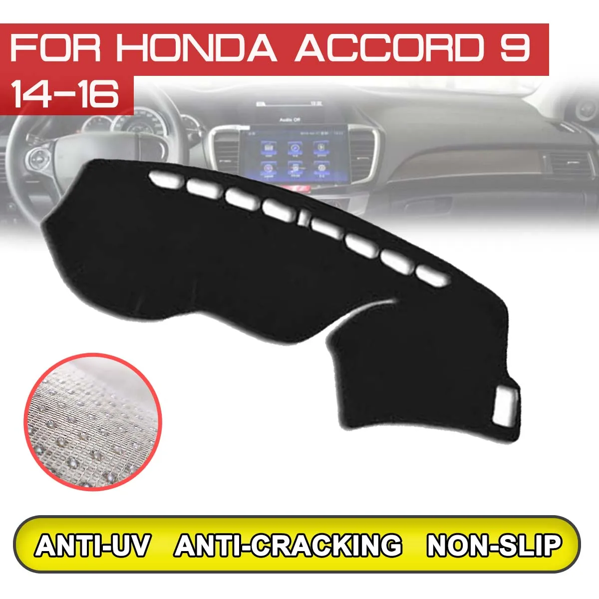 

Для Honda Accord 9th 2014 2015 2016 приборной панели автомобиля коврик анти-грязный Non-slip Dash крышка коврик Защита от ультрафиолетовых лучей тенты Стикеры