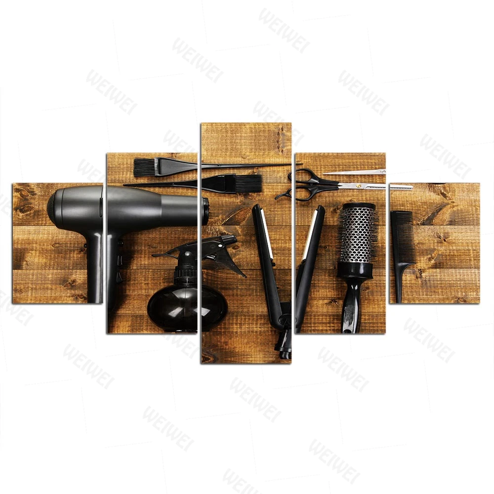 

Modular Pictures Home Decoration Wall Art Canvas Hairdressing Tool Poster Decor 5 Piece Painting Hd Printed Photo