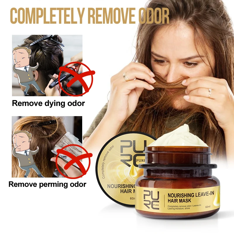 

PURC Nourishing Leave-In Hair Mask Completely remove odor Lasting moisture shine Hair Treatment 11.11