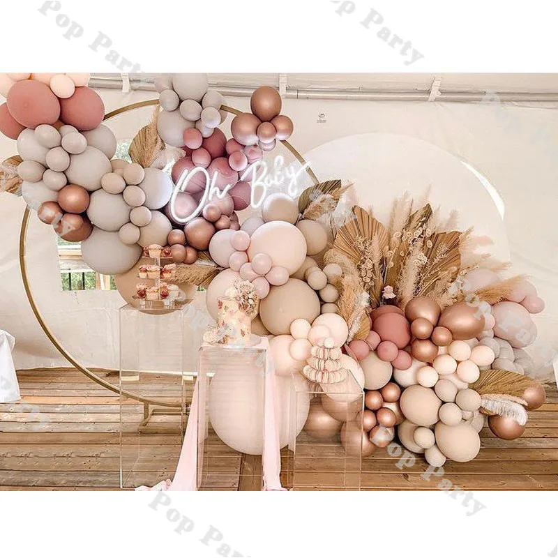 

147pcs Balloons Garland Kit Dusty Pink Cream Blush Balloon Arch Double Blush Rose Globas Baby Shower Birthday Party Supplies