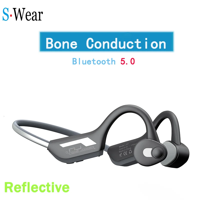 

Bone проводимость ночной бег Светоотражающие Bluetooth 5,0 беспроводной костной проводимости Спорт на открытом воздухе наушники гарнитура hands-free